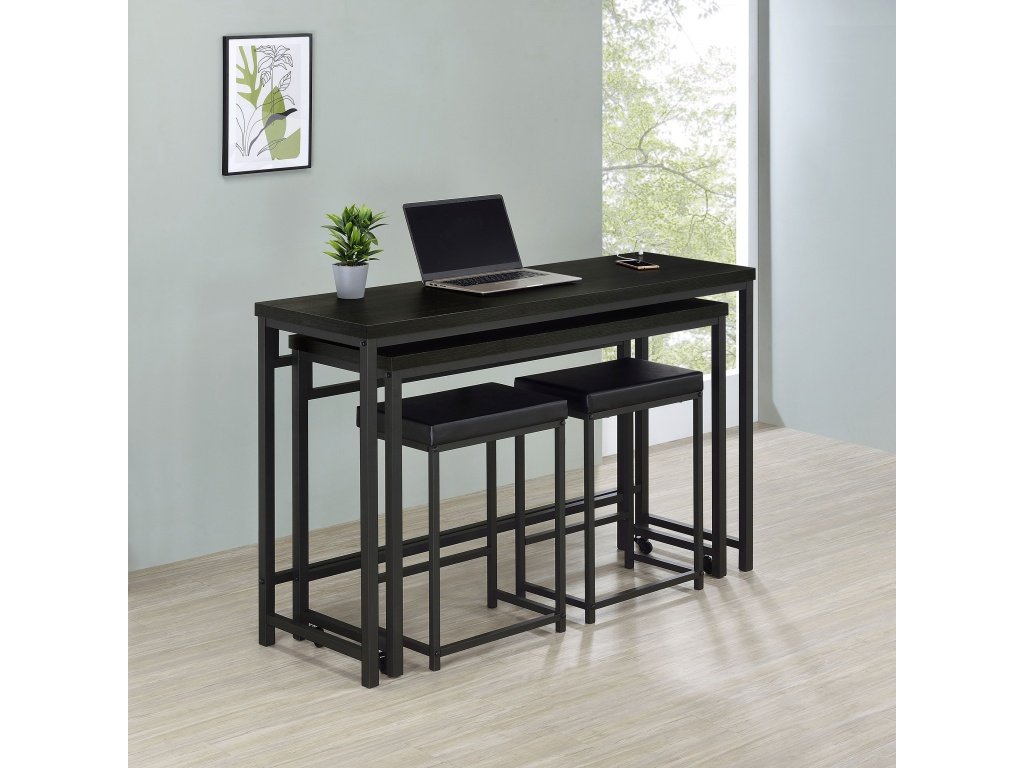 Hawes 4-Piece Multipurpose Counter Height Table Set Black