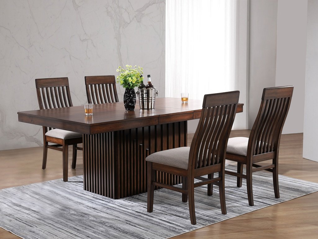 Briarwood 5-Piece Rectangular Dining Set With Removable Extension Leaf Mango Oak