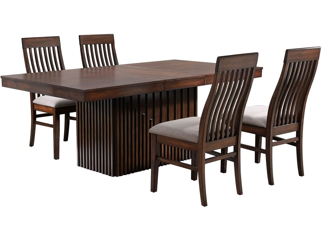 Briarwood 5-Piece Rectangular Dining Set With Removable Extension Leaf Mango Oak