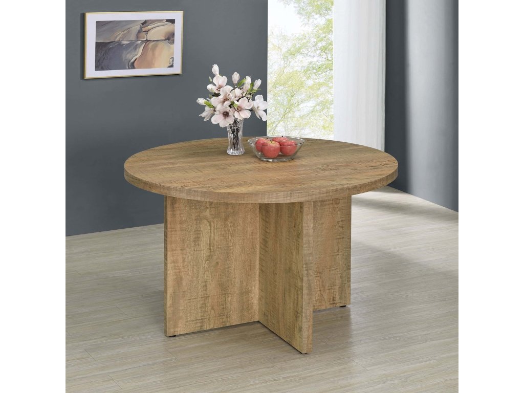 Jamestown Round Engineered Wood Dining Table With Decorative Laminate Mango Brown