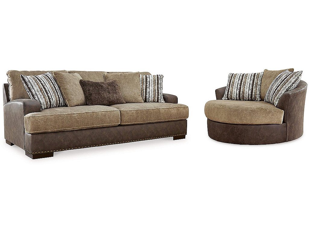 Alesbury Sofa and Oversized Swivel Accent Chair