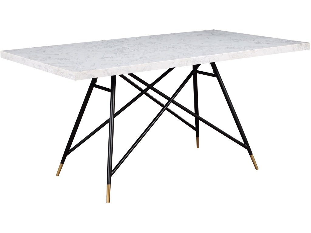 Gabrielle Rectangular Marble Top Dining Table White And Black