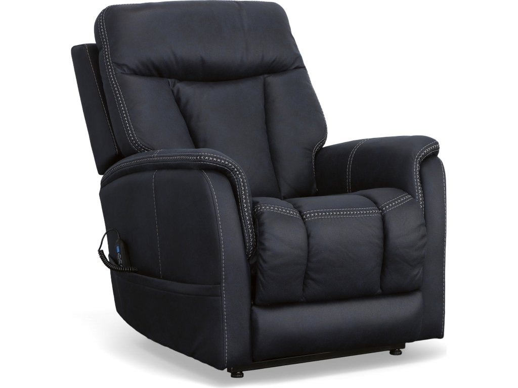 Atlas Ocean Fabric Power Lift Recliner with Power Headrest & Lumbar