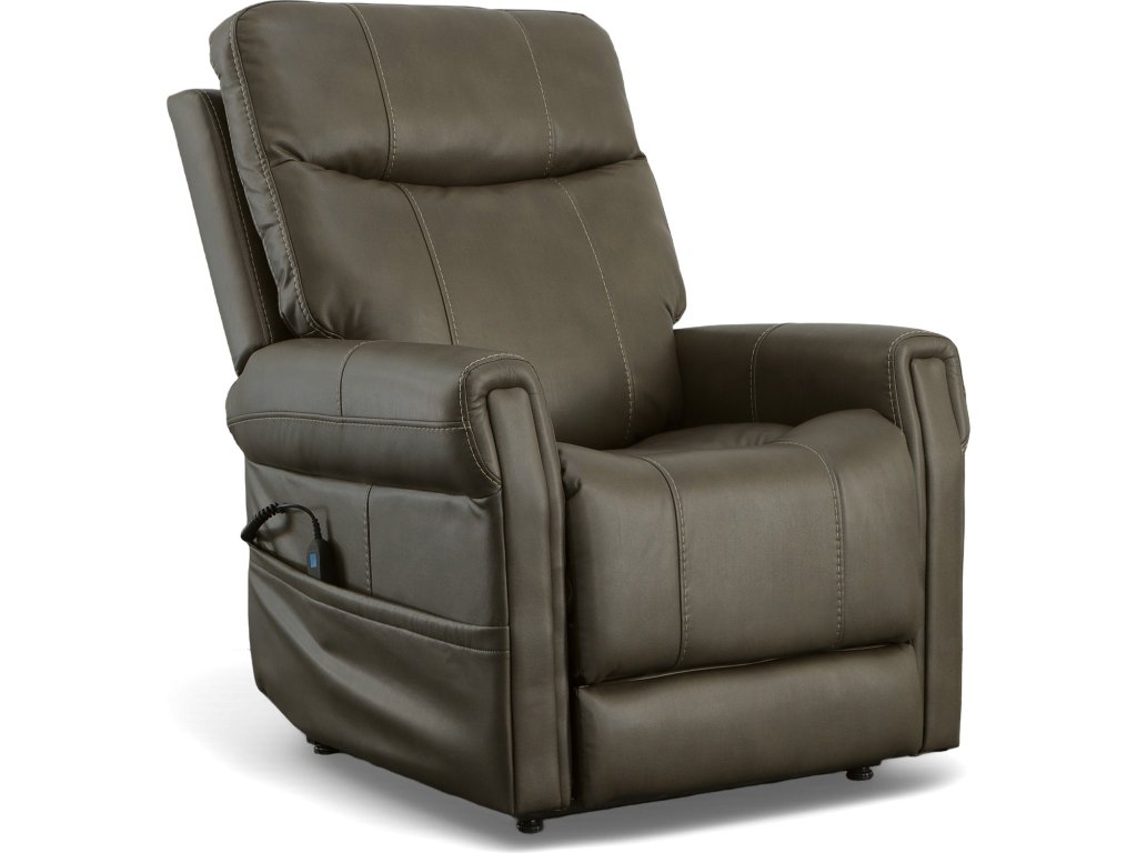 Jenkins Driftwood Fabric Power Lift Recliner with Right-Hand Control & Power Headrest