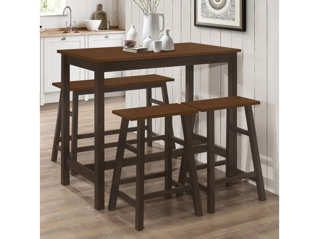 Connie 4-Piece Counter Height Set Chestnut And Dark Brown