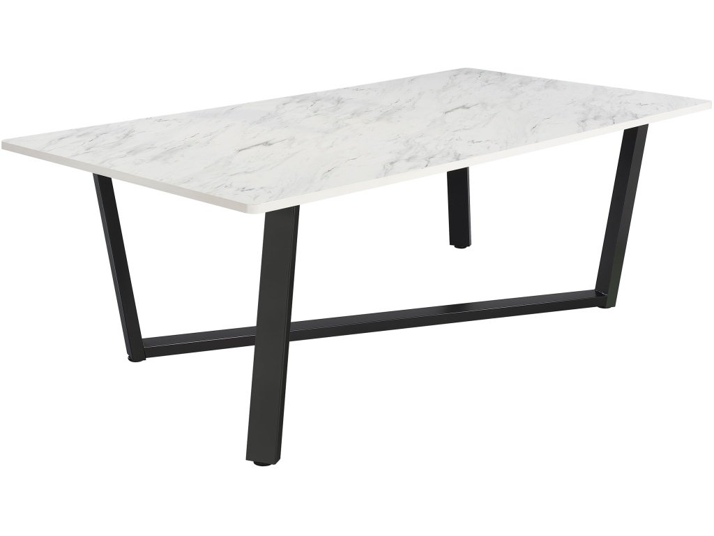 Mayer Rectangular 87-Inch Faux Marble Dining Table White