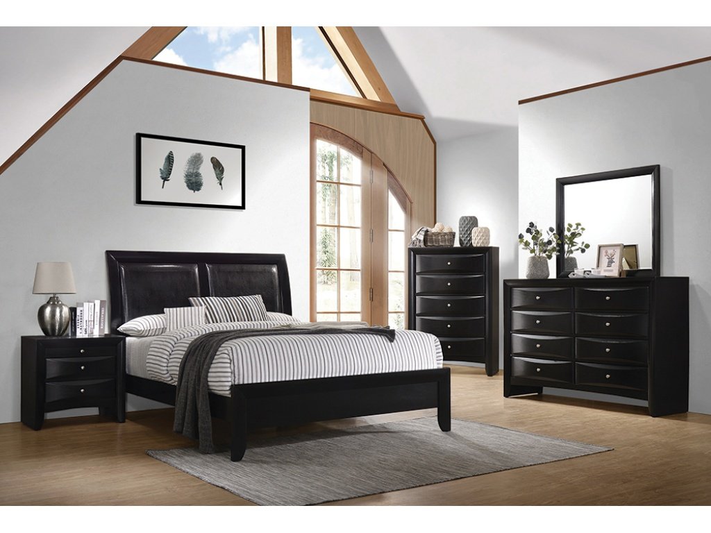 Briana Wood California King Panel Bed Black