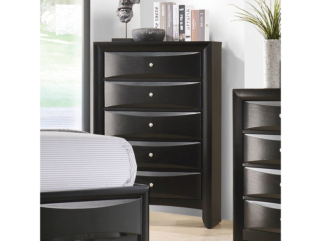 Briana 5-Drawer Bedroom Chest Black