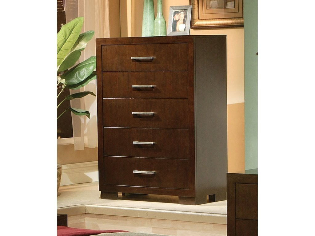 Jessica 5-Drawer Bedroom Chest Cappuccino