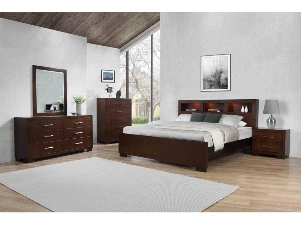 Jessica 4-Piece Eastern King Bedroom Set Cappuccino