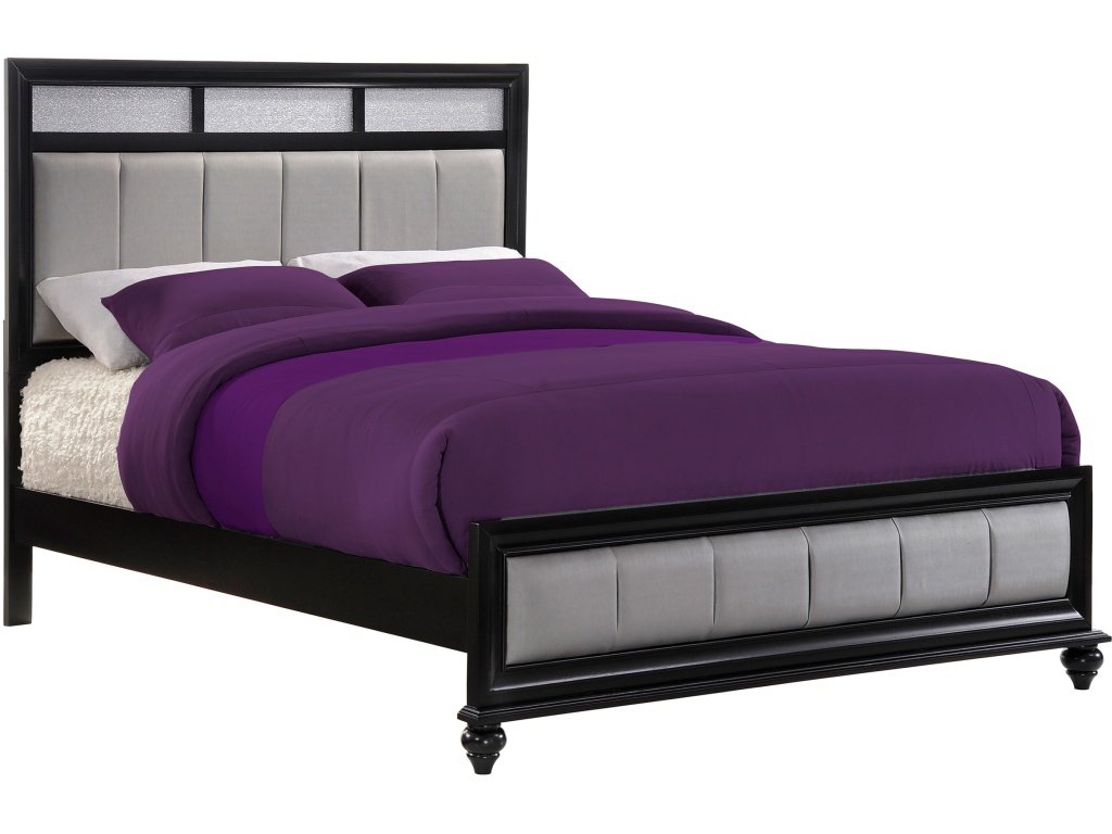 Barzini Wood California King Panel Bed Black