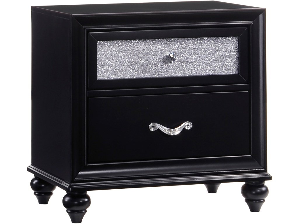 Barzini 2-Drawer Nightstand Black