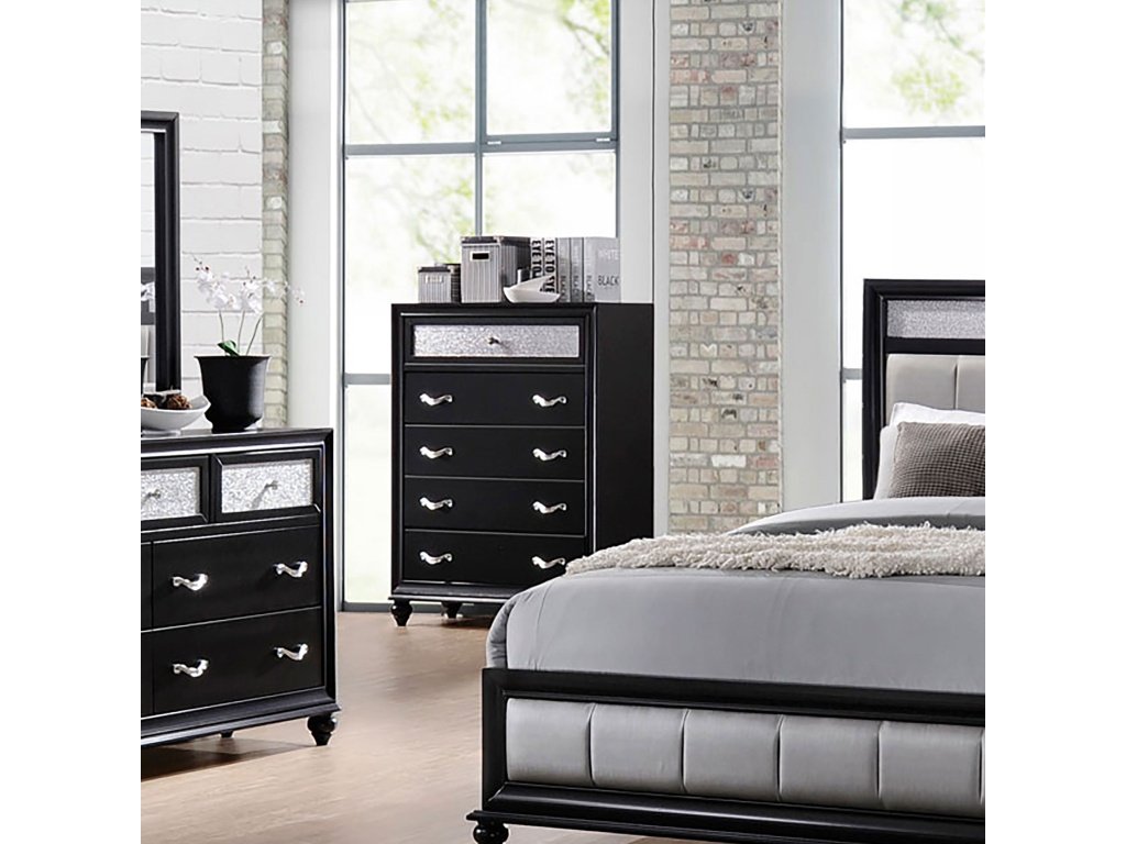 Barzini 5-Drawer Bedroom Chest Black