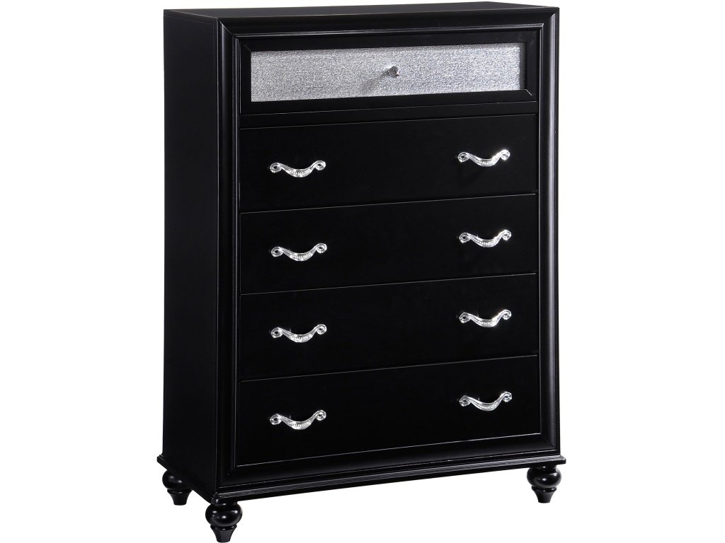 Barzini 5-Drawer Bedroom Chest Black