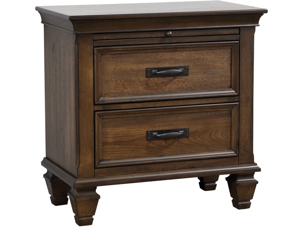 Franco 2-Drawer Nightstand Burnished Oak