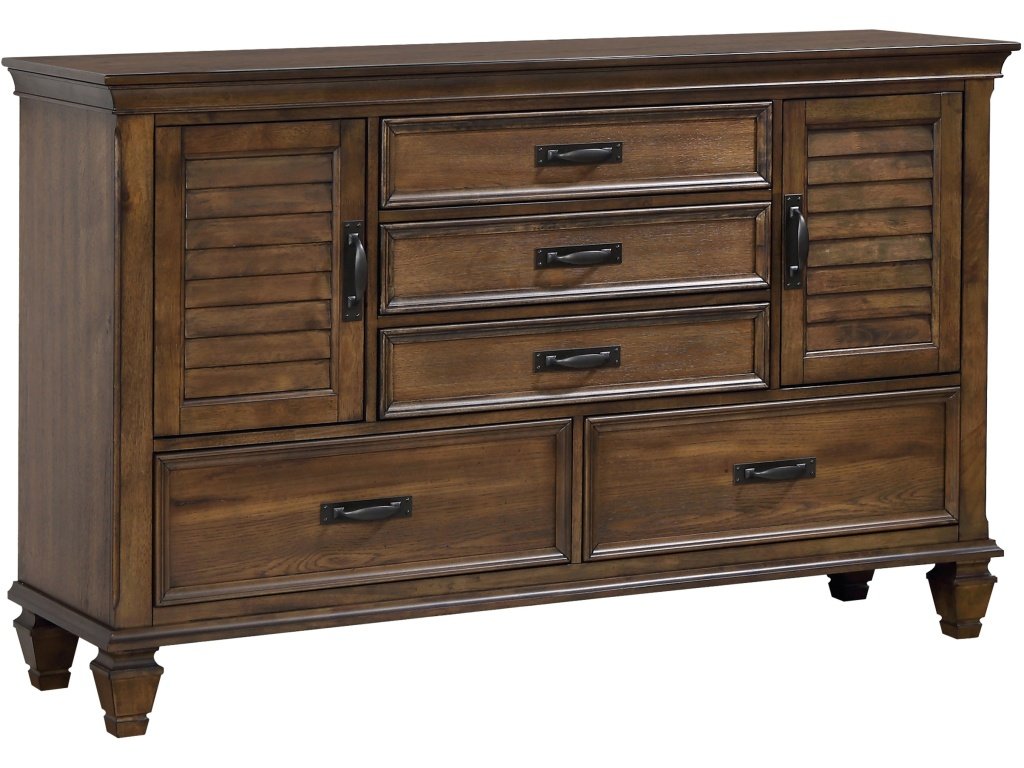 Franco 52-Drawer Dresser Burnished Oak