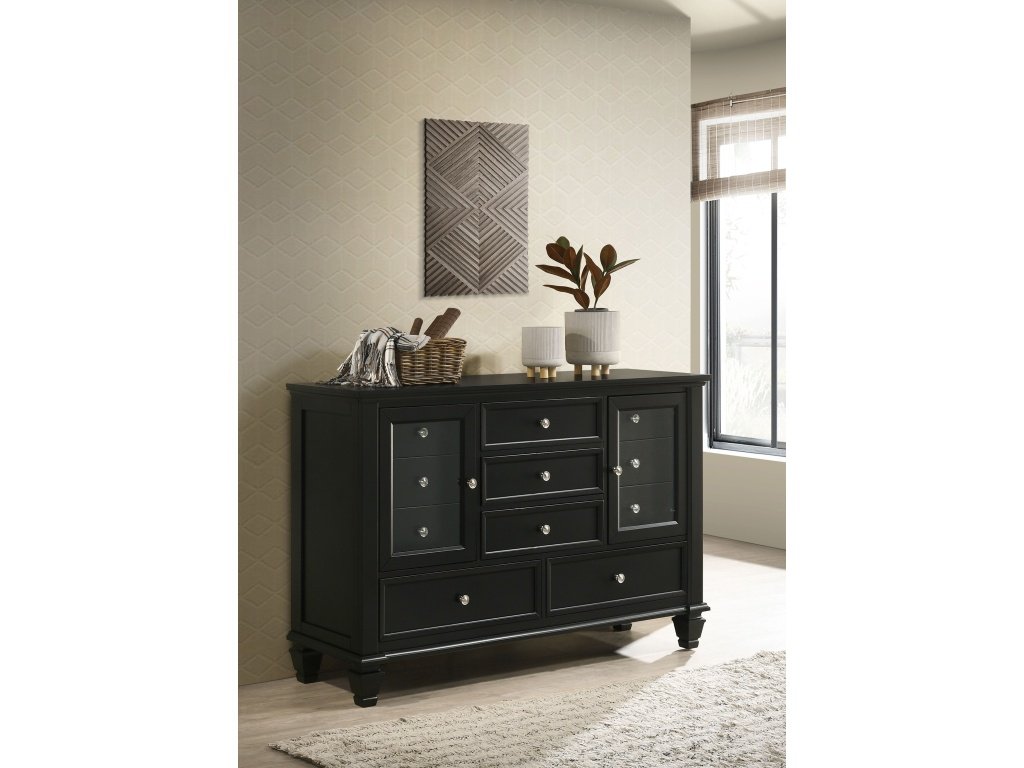 Sandy Beach 11-Drawer Dresser Black