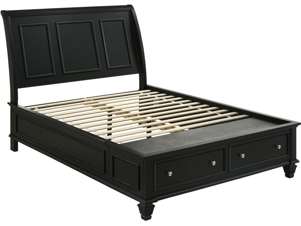 Sandy Beach Eastern King Storage Sleigh Bed Black