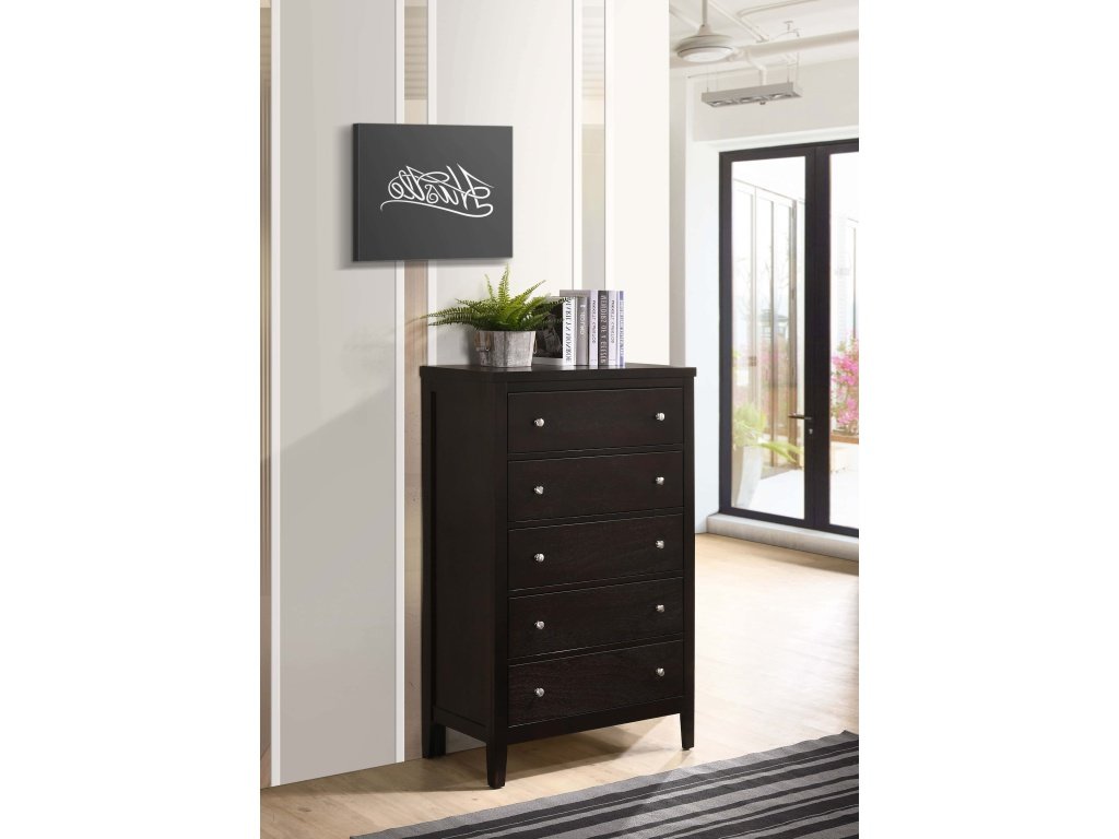 Carlton 5-Drawer Rectangular Chest Cappuccino