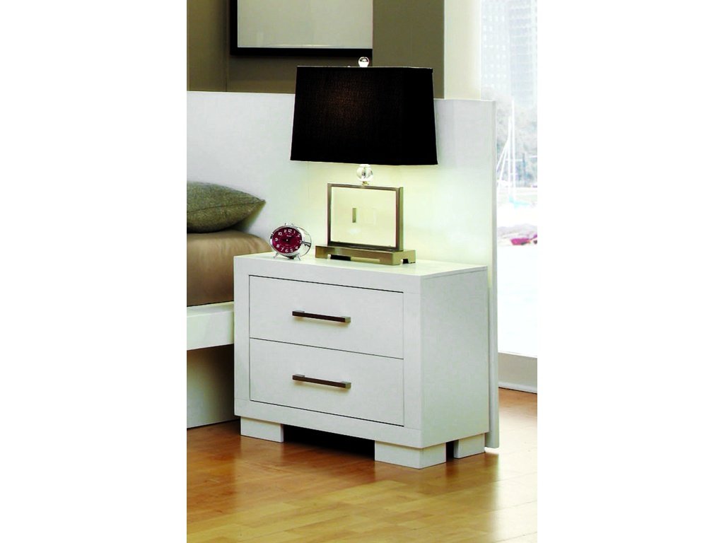 Jessica 2-Drawer Nightstand Cream White