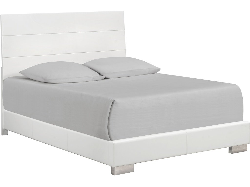 Felicity Wood California King Panel Bed White High Gloss