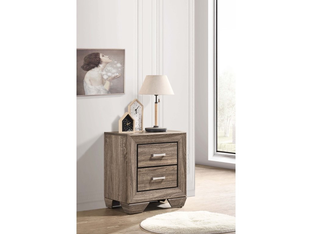 Kauffman 2-Drawer Nightstand Washed Taupe