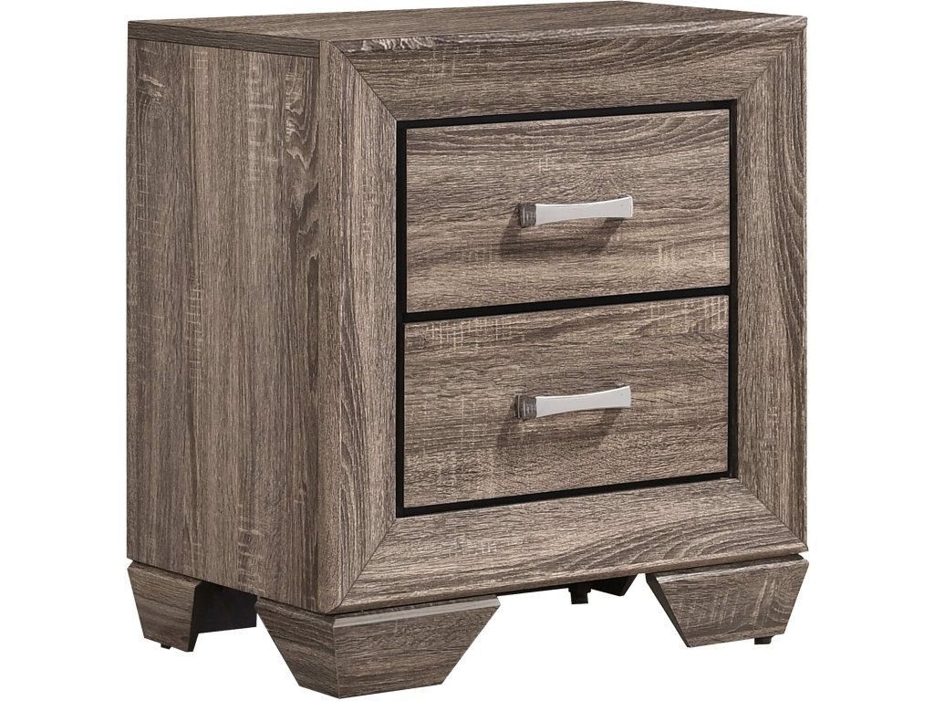 Kauffman 2-Drawer Nightstand Washed Taupe