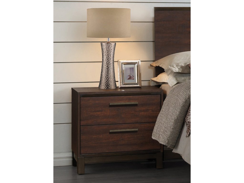 Edmonton 2-Drawer Nightstand Rustic Tobacco