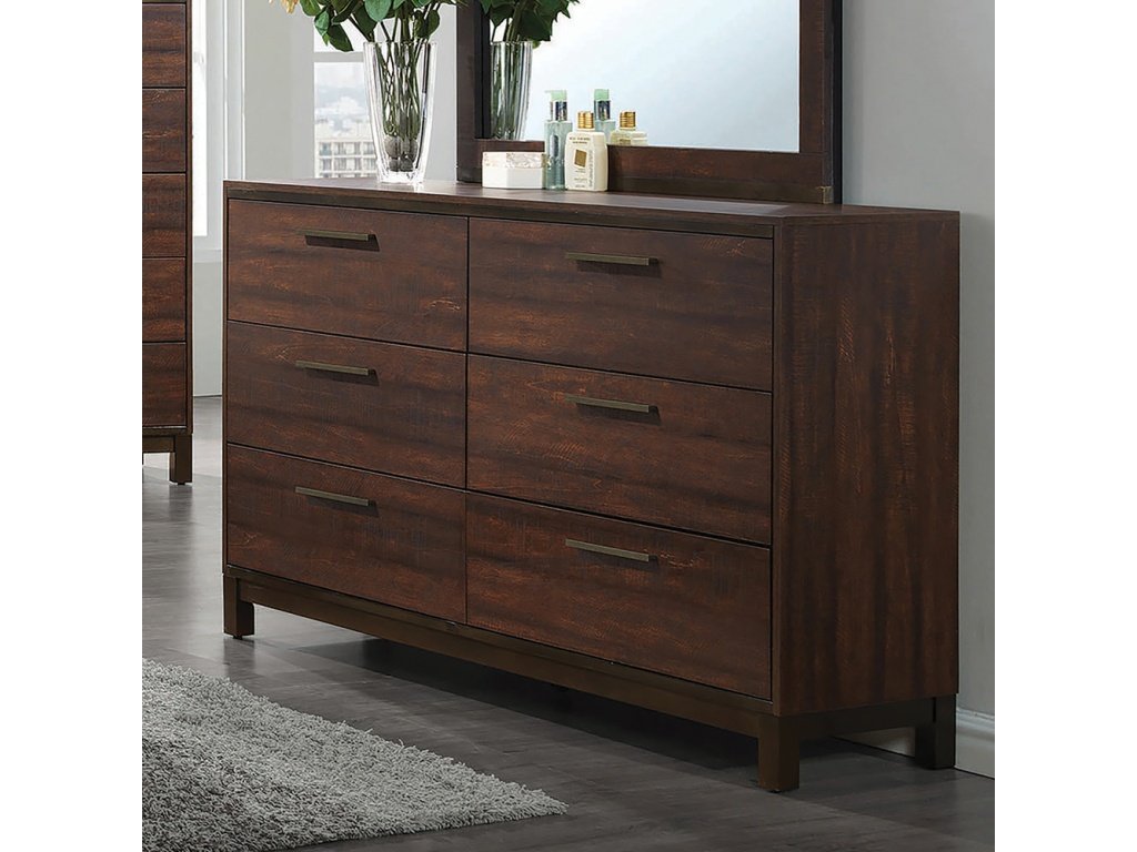 Edmonton 6-Drawer Dresser Rustic Tobacco