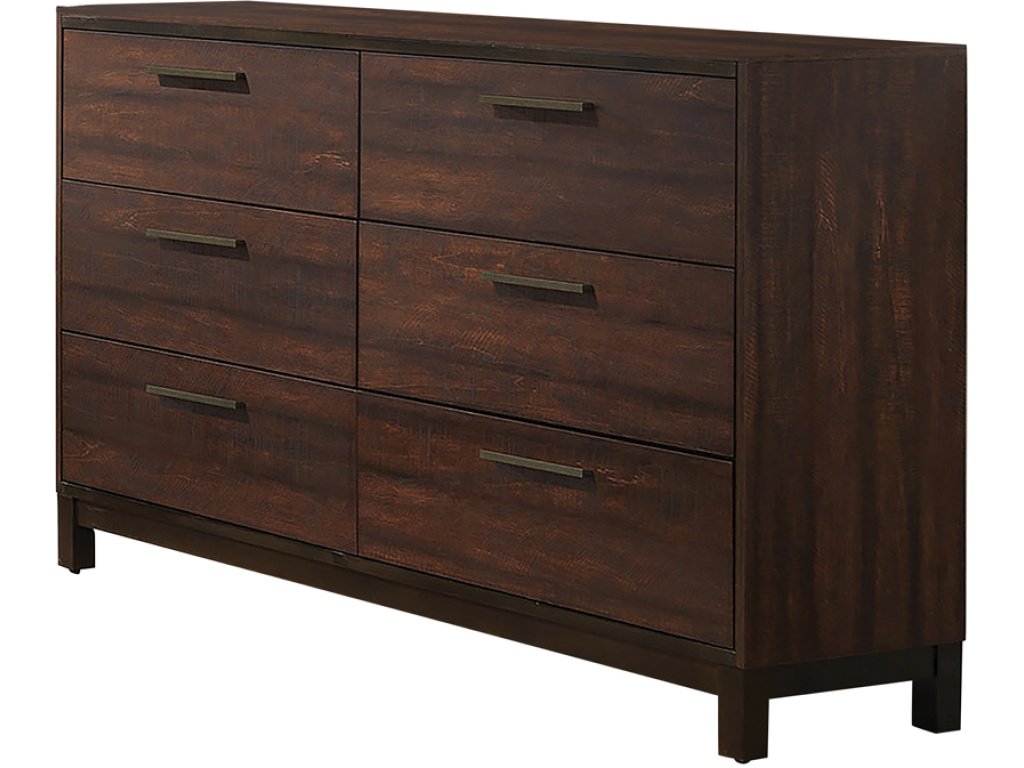 Edmonton 6-Drawer Dresser Rustic Tobacco