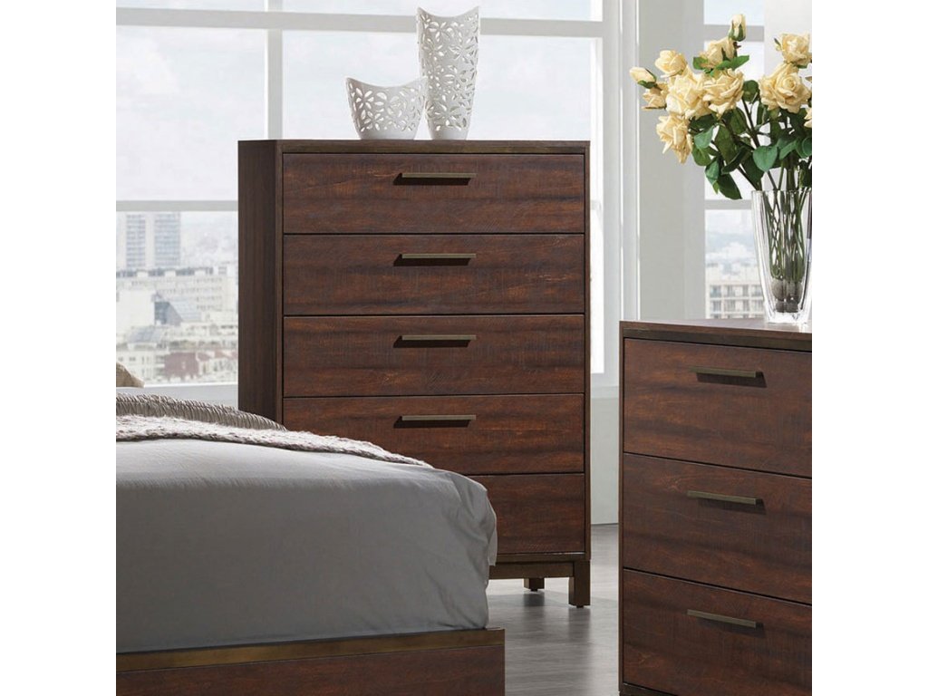 Edmonton 5-Drawer Chest Rustic Tobacco