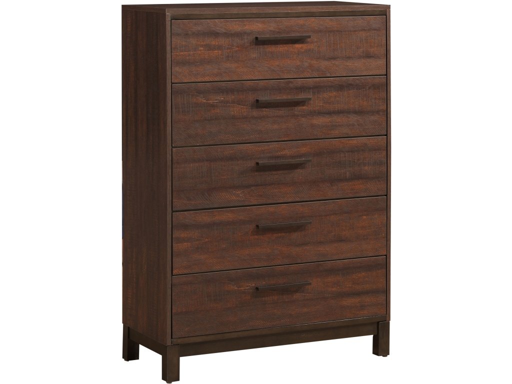 Edmonton 5-Drawer Chest Rustic Tobacco