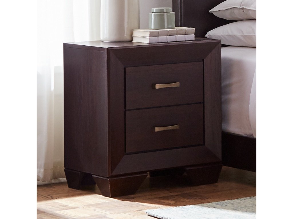 Kauffman 2-Drawer Nightstand Dark Cocoa