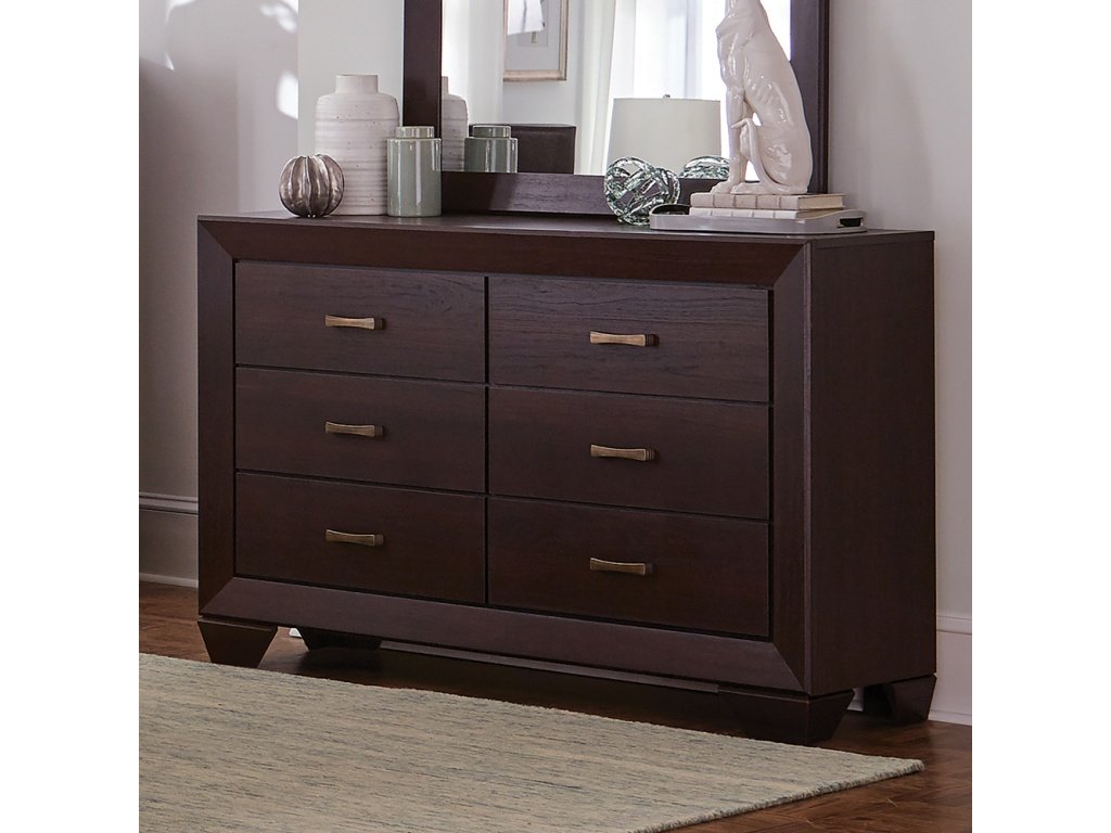 Kauffman 6-Drawer Dresser Dark Cocoa