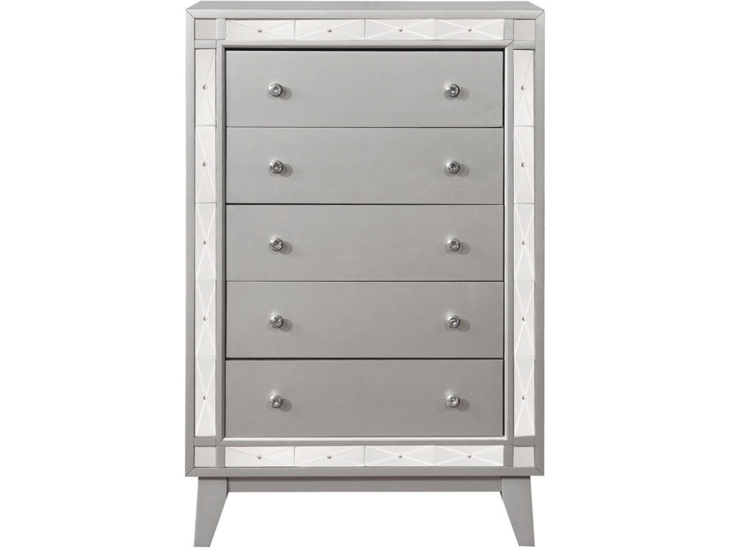 Leighton 5-Drawer Bedroom Chest Metallic Mercury