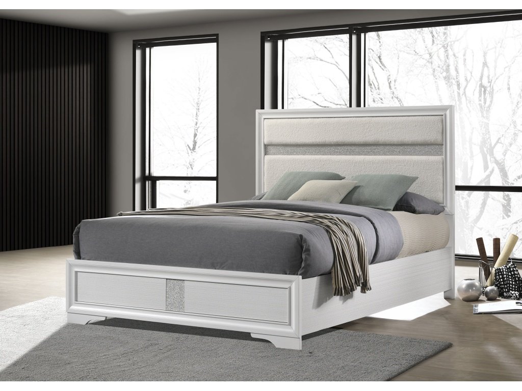 Miranda 55-Inch Upholstered Full Panel Bed White