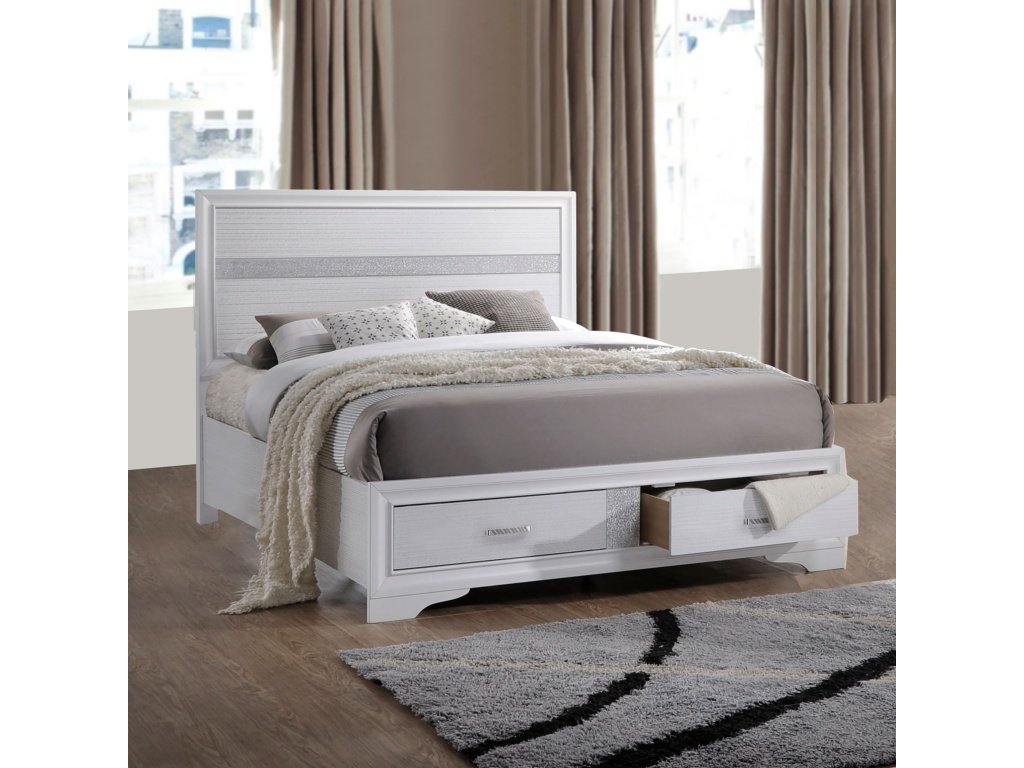 Miranda Wood Queen Storage Panel Bed White