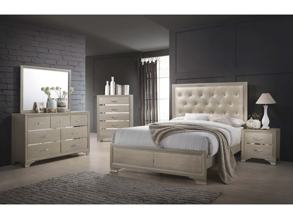 Beaumont 4-Piece Queen Bedroom Set Champagne