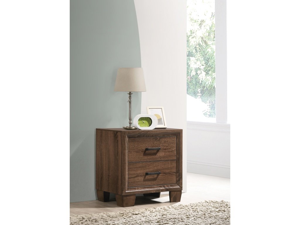 Brandon 2-Drawer Nightstand Medium Warm Brown