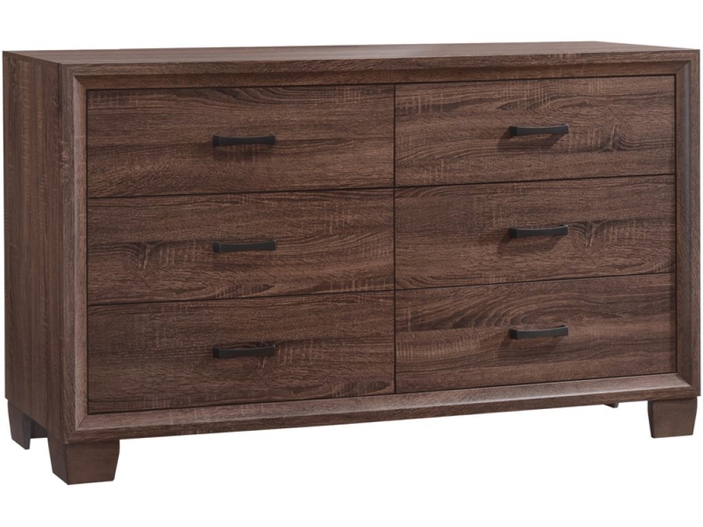 Brandon 6-Drawer Dresser Medium Warm Brown