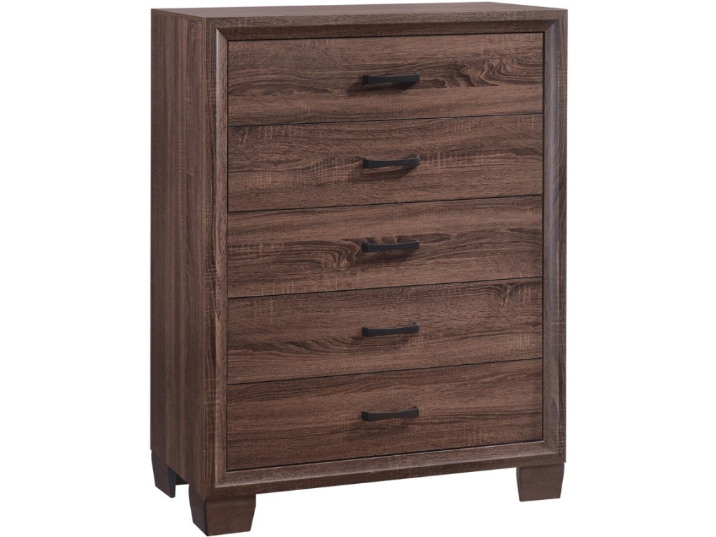 Brandon 5-Drawer Chest Medium Warm Brown