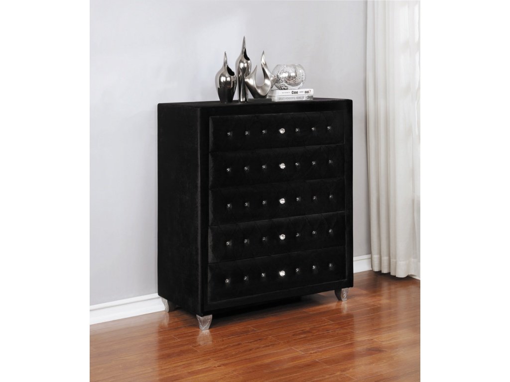 Deanna 5-Drawer Bedroom Chest Black