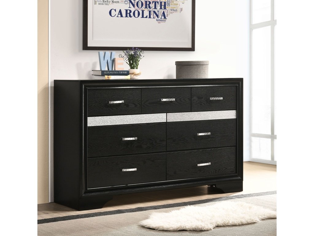 Miranda 7-Drawer Dresser Black