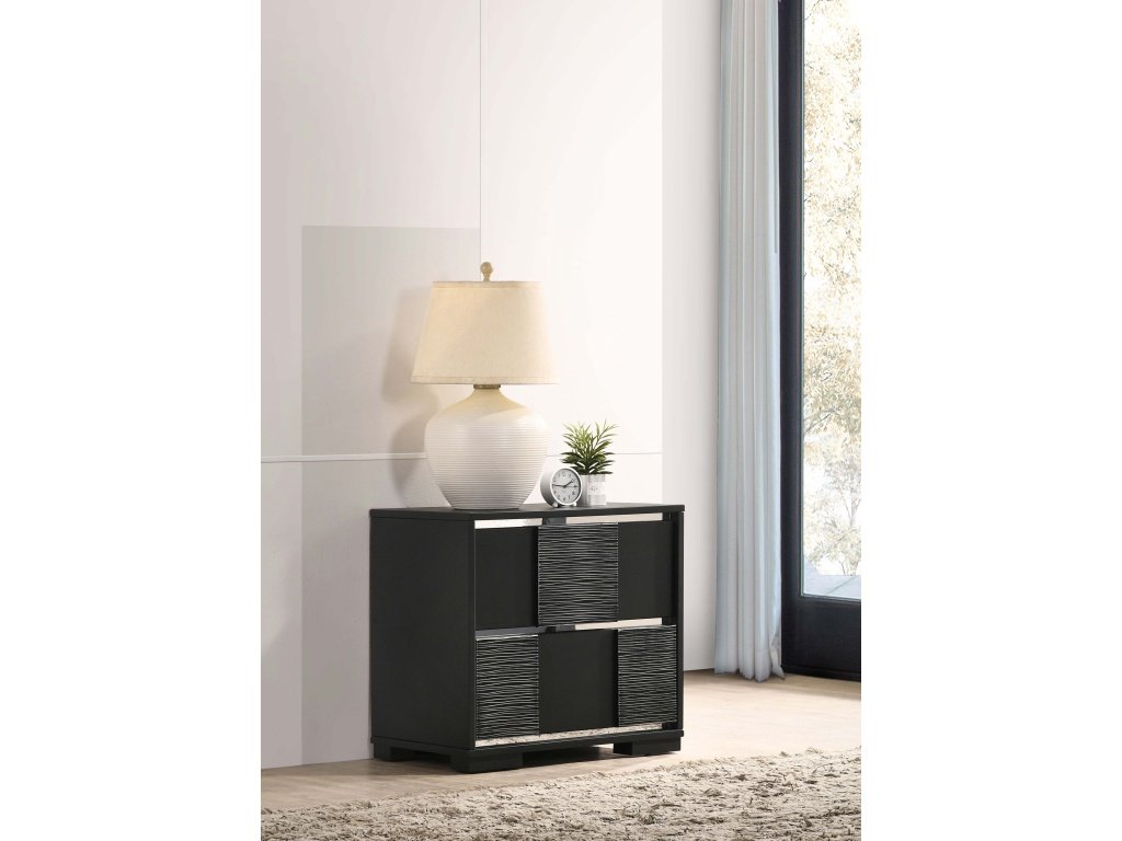 Blacktoft 2-Drawer Nightstand Black