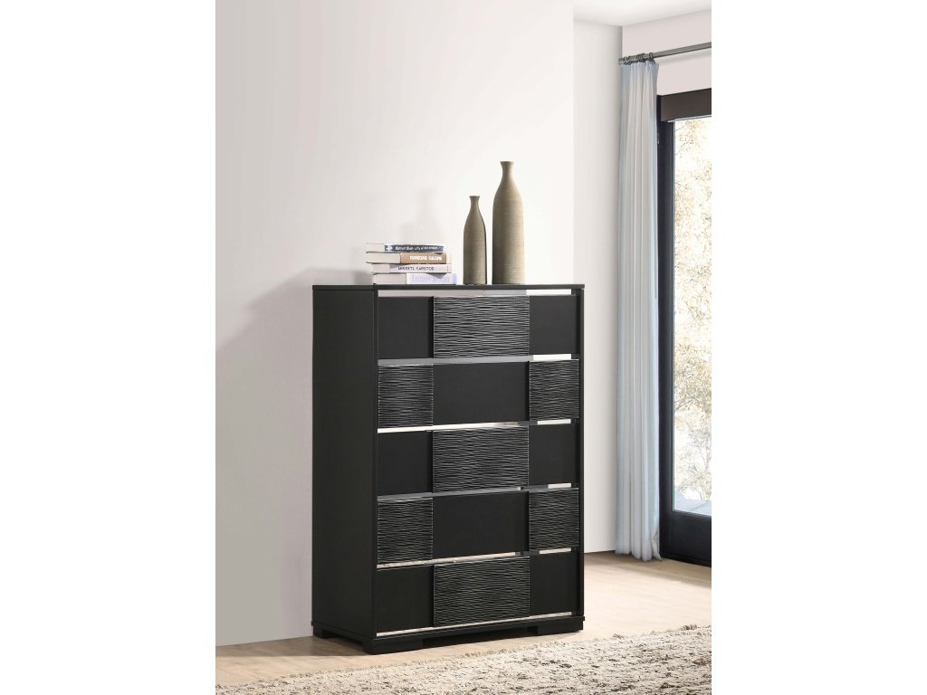 Blacktoft 5-Drawer Chest Black