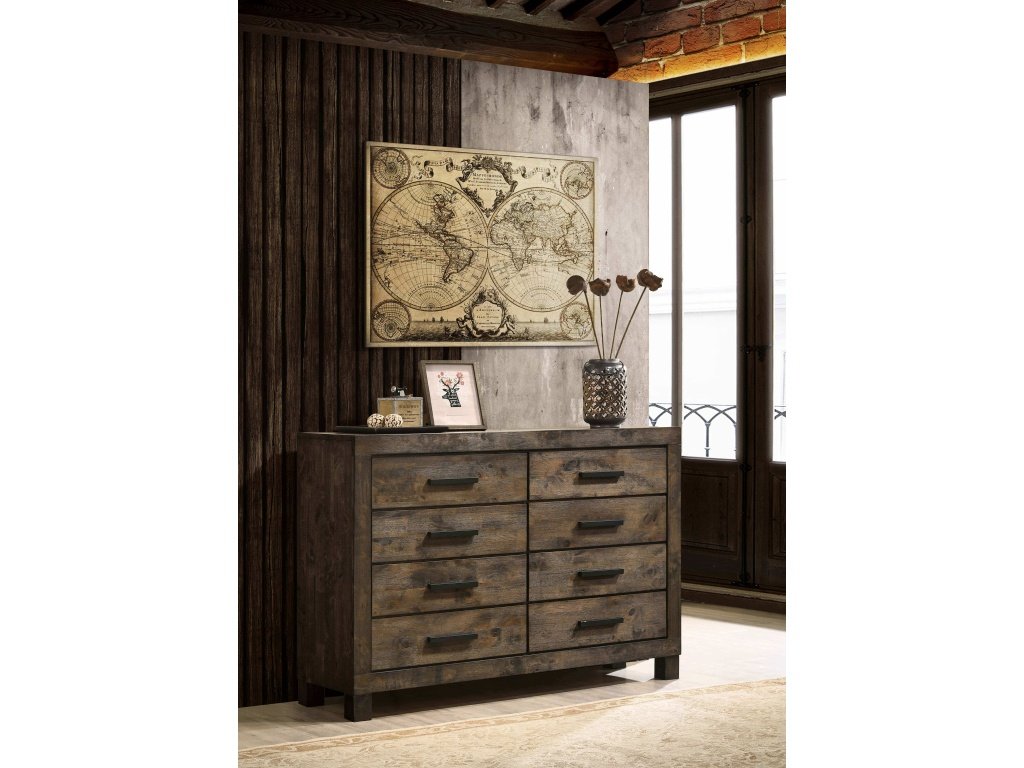 Woodmont 8-Drawer Dresser Rustic Golden Brown