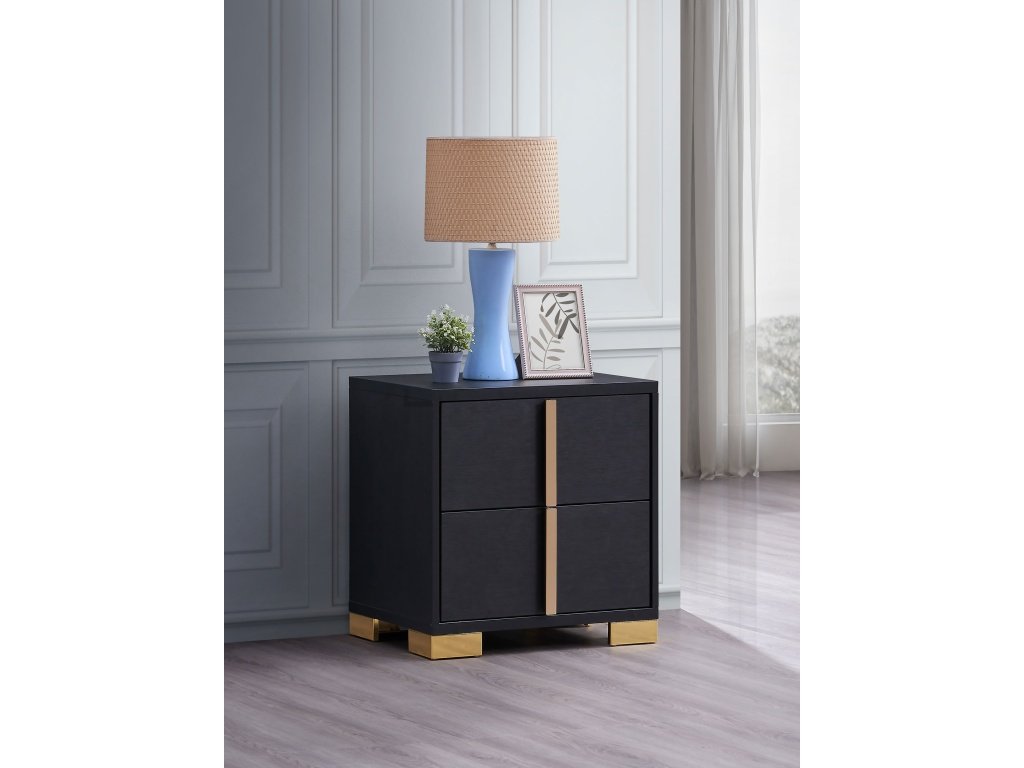 Marceline 2-Drawer Nightstand Black