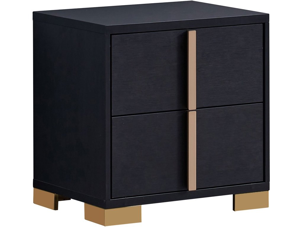 Marceline 2-Drawer Nightstand Black