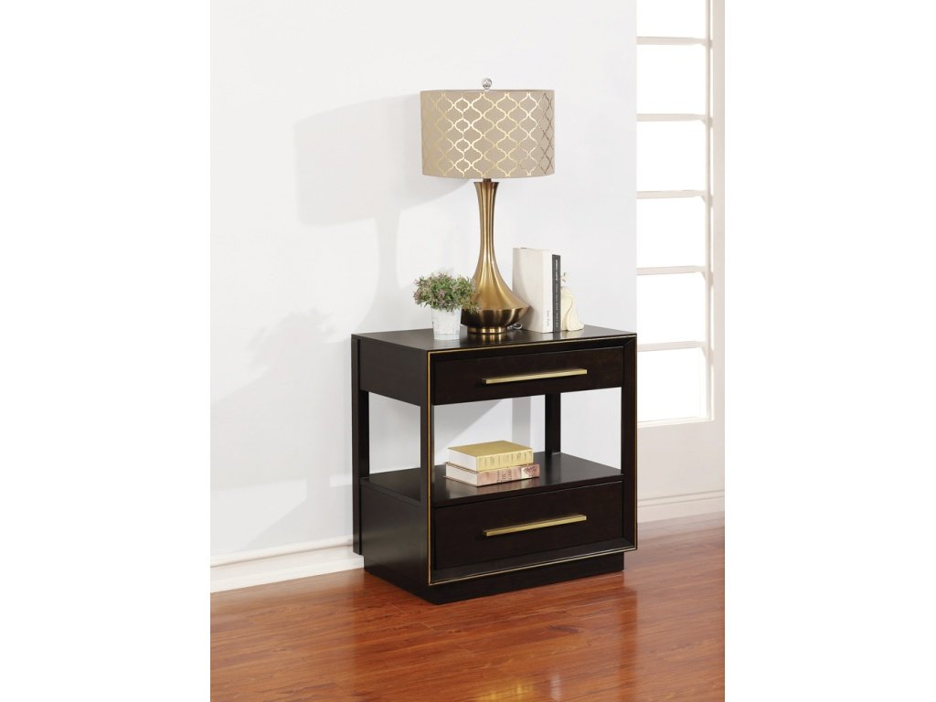 Durango 2-Drawer Nightstand Smoked Peppercorn