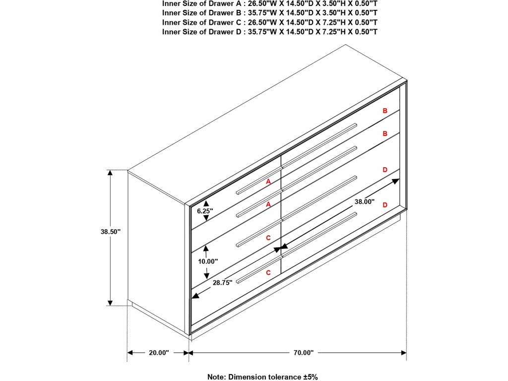 Durango 8-Drawer Dresser Smoked Peppercorn